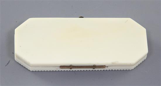 A Regency gold mounted ivory toothpick case, length 3.5in.